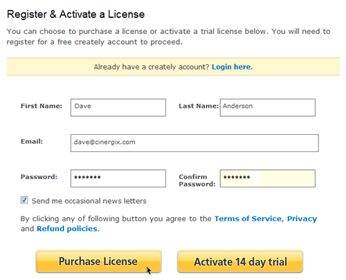 Activate purchased Creately for FogBugz Plugin license