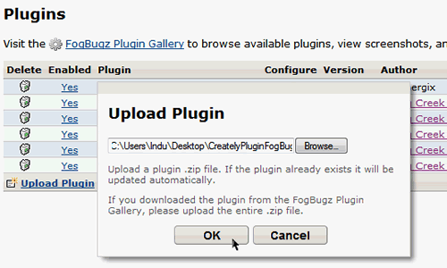 Upload Creately Fogbugz Plugin