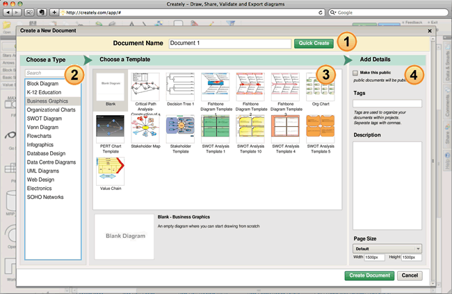 Create a new Diagram with Creately