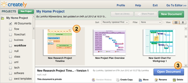 Open Creately Diagram Manager