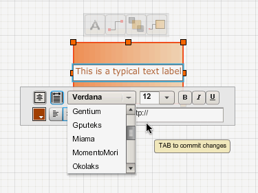 Edit Text Toolbar - Format text