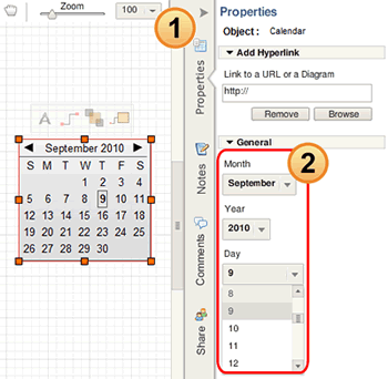 Calendar object properties