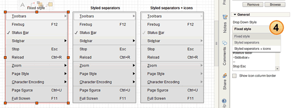 Dropdown menu styles