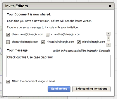 Send invitations to invite editors