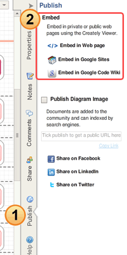 Click to reveal embeddable image widget dialog