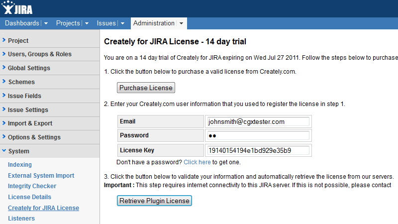 Retrieve your purchased Creately for JIRA Plugin