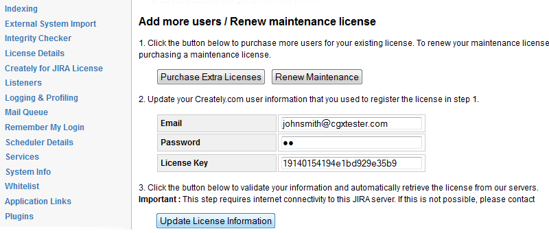 Update Purchase information