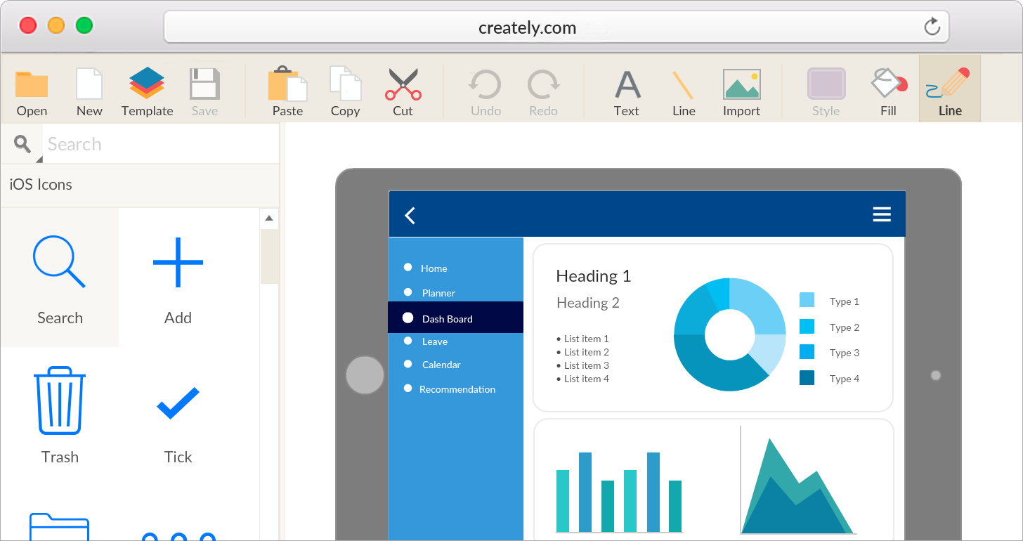 iPad Mockup Tool to Quickly Creately iPad App Wireframes | Creately