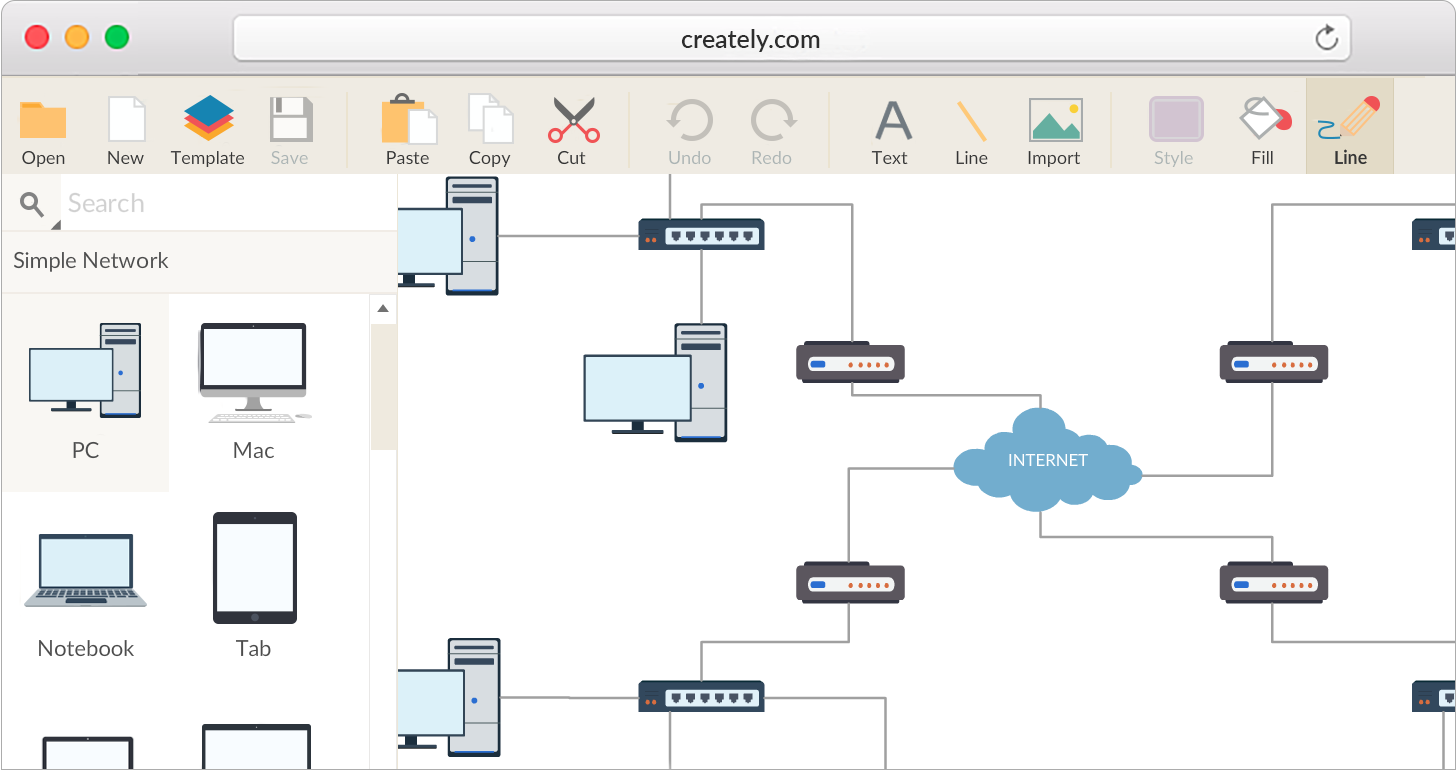 Network Diagram Software to Quickly Draw Network Diagrams Online | Creately