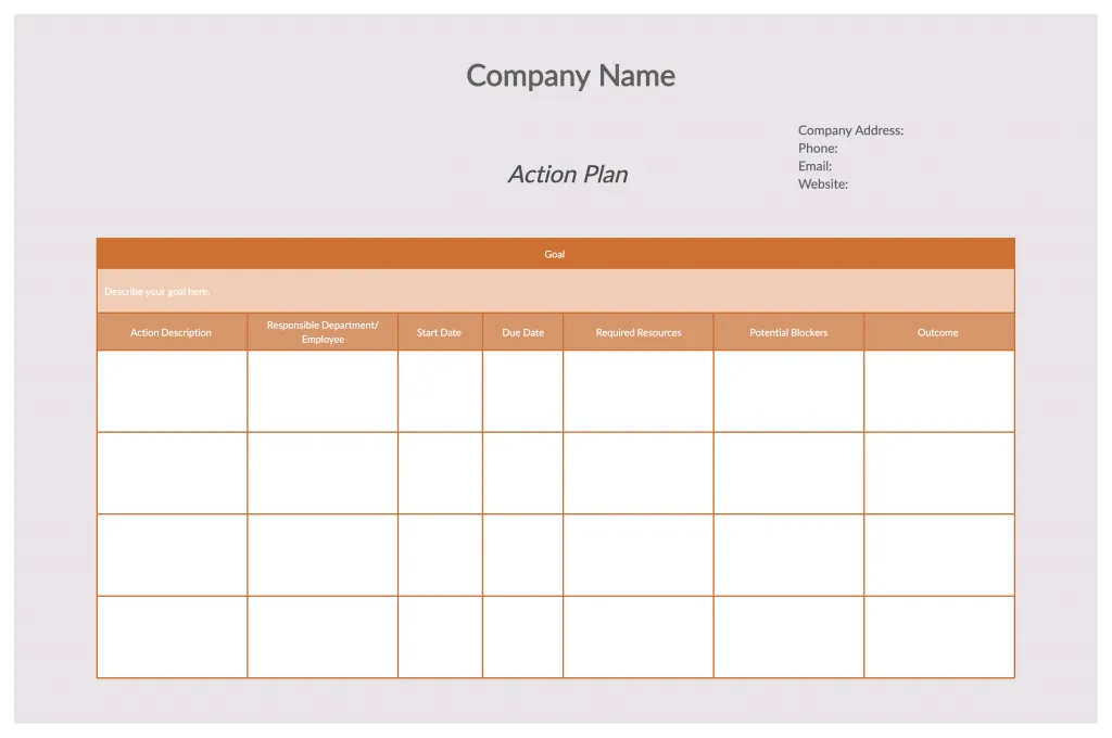 Business Action Plan How to write an action plan