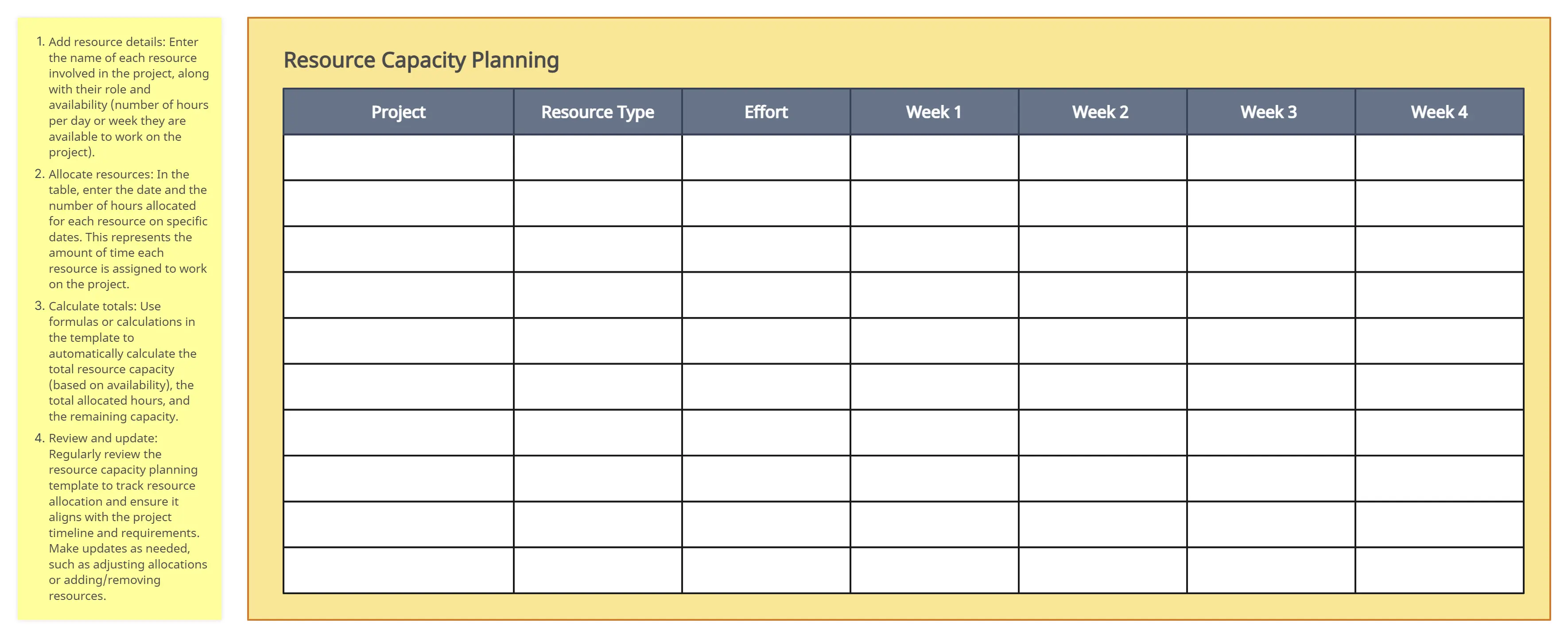 excel resource planning template