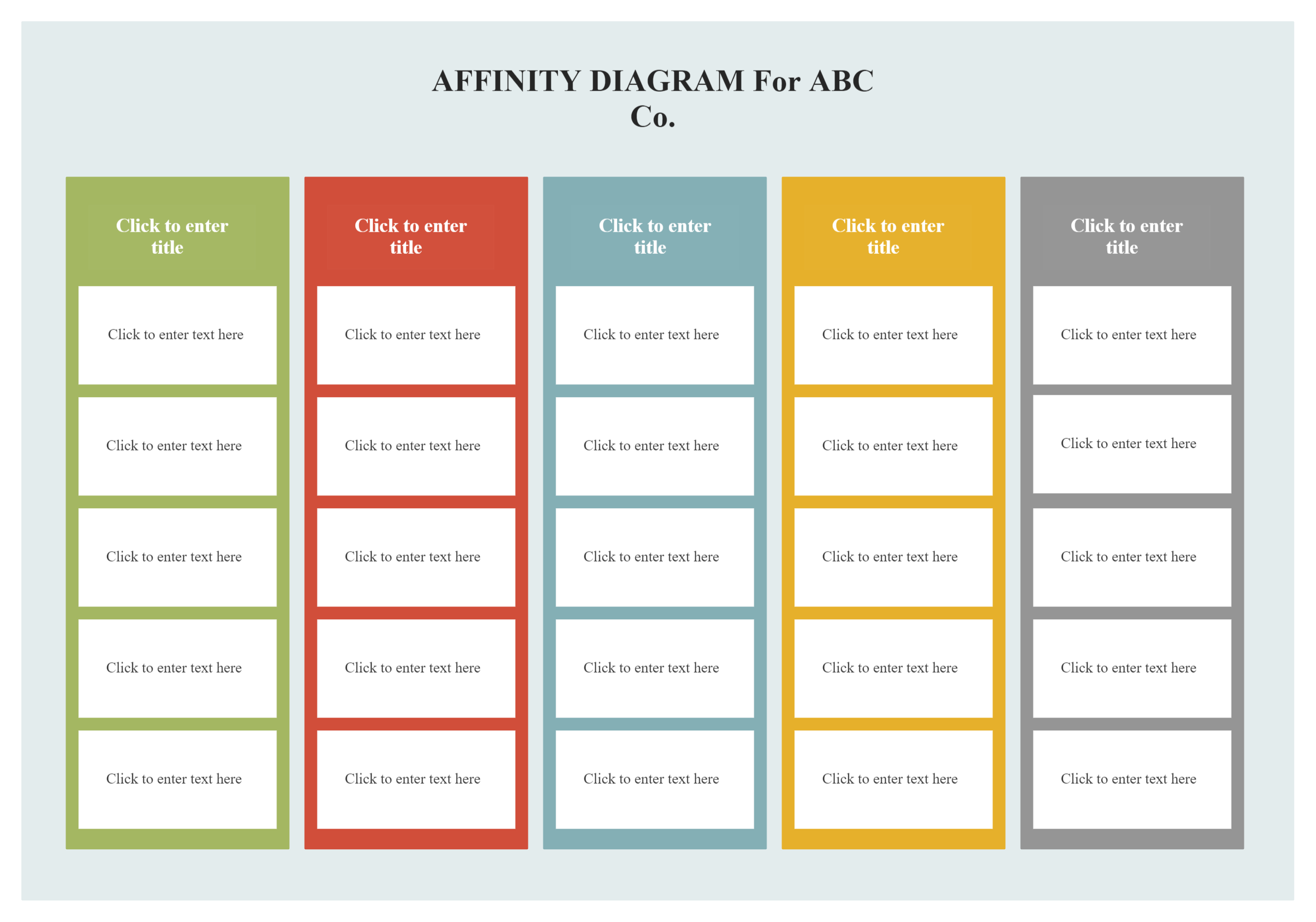 Affinity Diagram Template for Virtual Strategic Planning