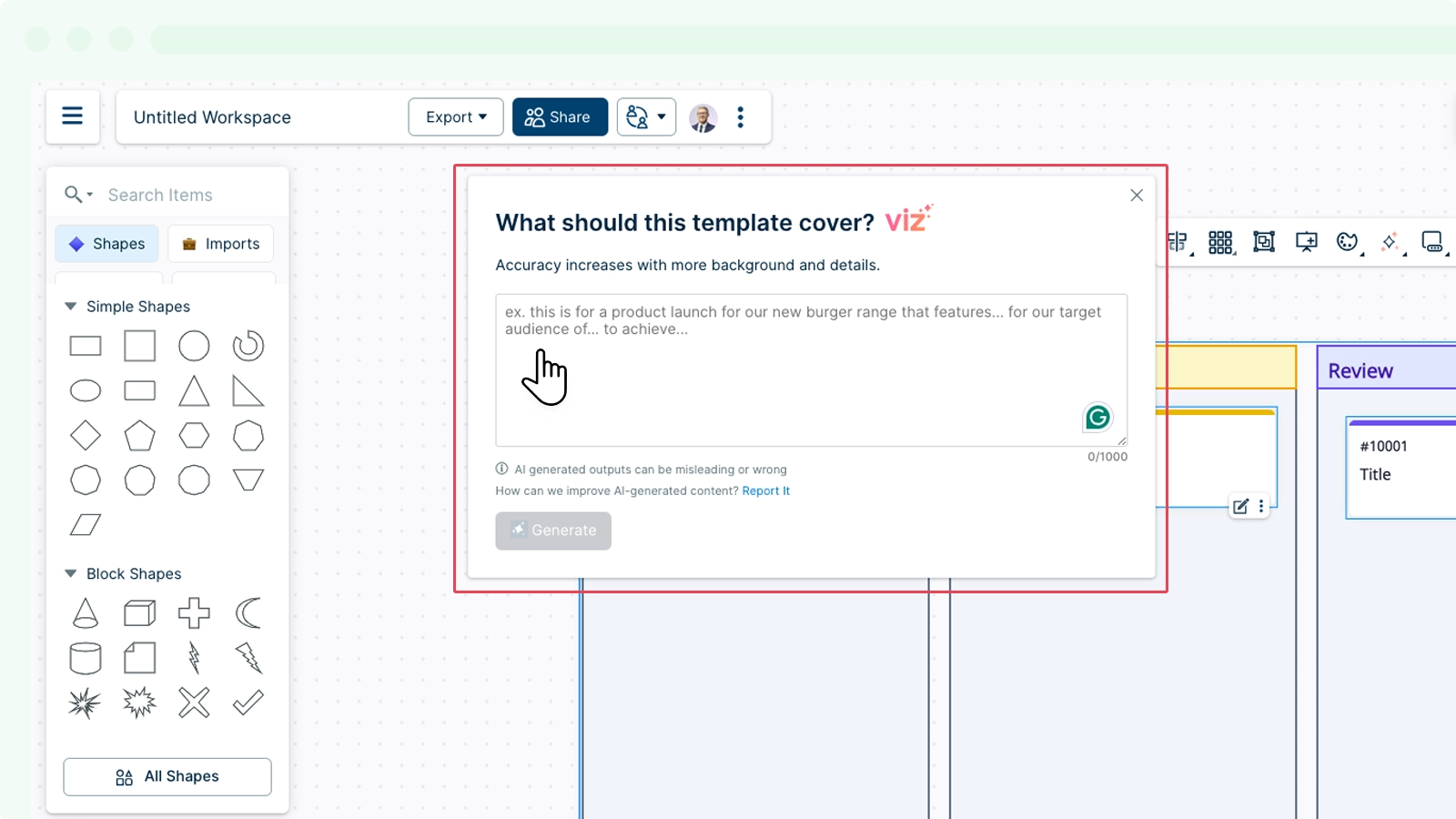 Creately VIZ Prompt