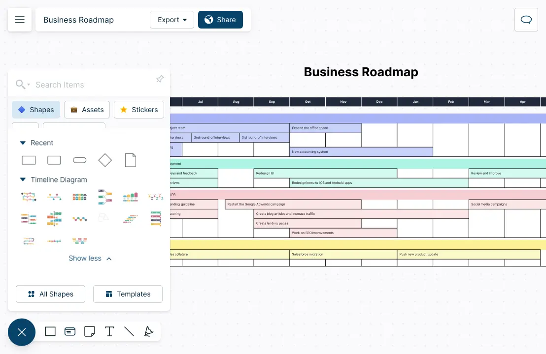 Create actionable business plans with Kanban boards, and advanced formatting options