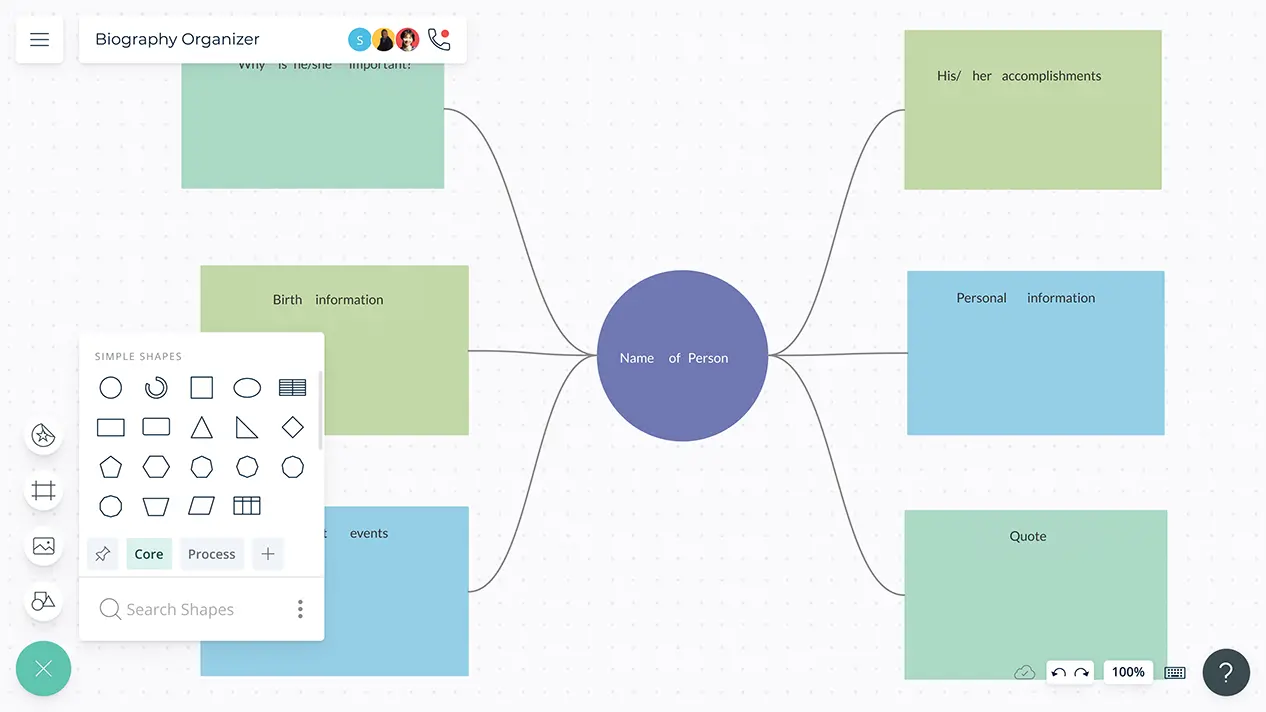 biography graphic organizer