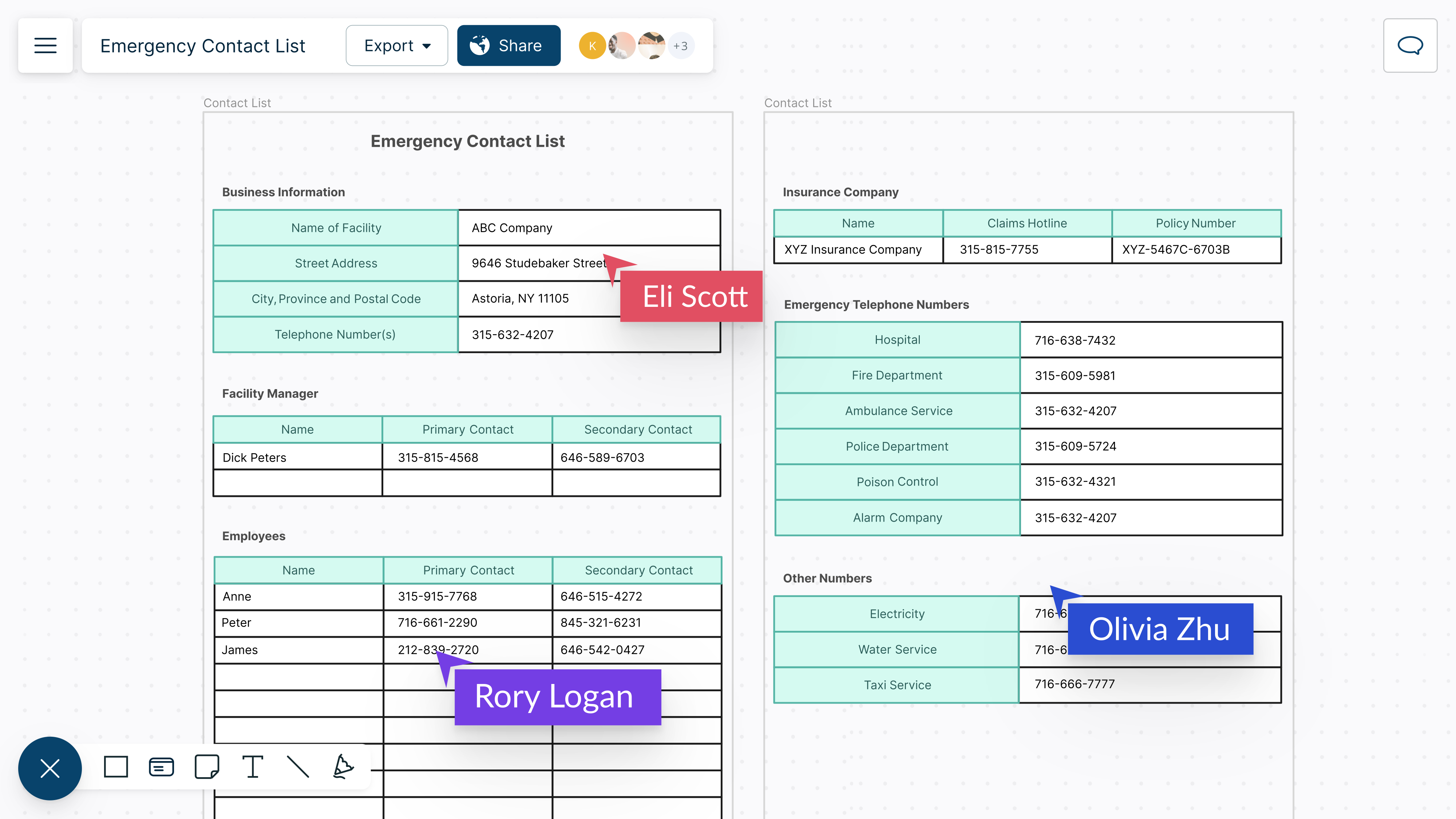 Contact List Template