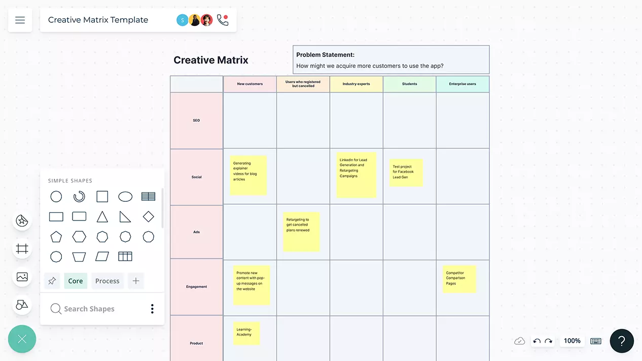 Creative Matrix Design Thinking Matrix Generator Creately