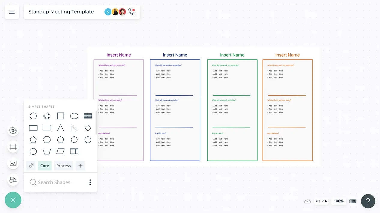 Standup Meeting Template Standup Meeting Creator Creately