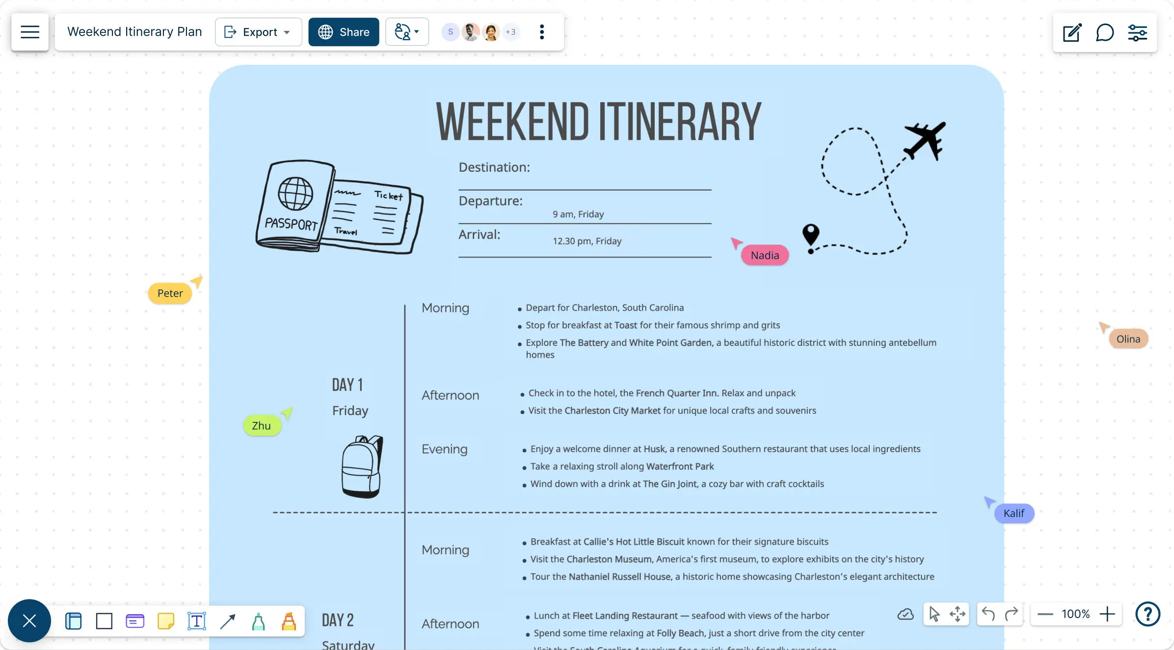 Weekend Itinerary Template