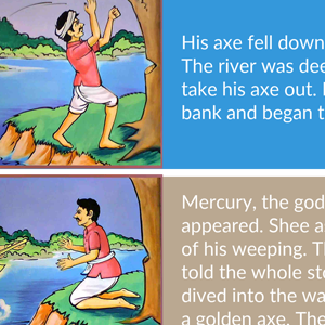 樵夫和他的斧头故事板模板。