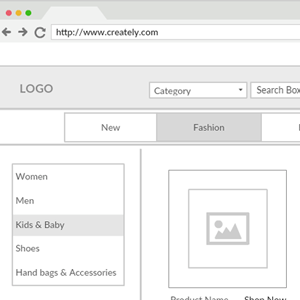 Online Shopping Website Product Page Wireframe Template